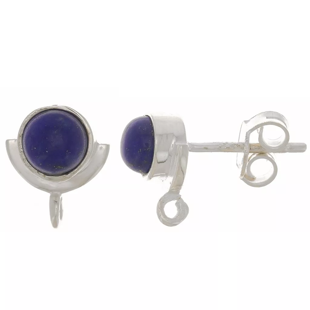 Boucles D'oreilles Clous Acier Inox - Serties De Cornaline - Neuves Avec étiquettes
