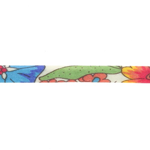 Cordon en tissu Liberty - Margaret Annie - Rouge/Bleu foncé/Vert feuille x1m