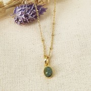 Pendentif ovale facetté 12x7 mm - Argent 925 Doré à l'or fin - Amethyste x1