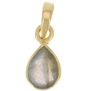 Pendentif goutte facetté 12x7 mm - Argent 925 Doré à l'or fin - Labradorite x1|raw }}