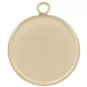 Pendentif rond pour cabochon fond plat 15 mm - Gold filled (or laminé) x1