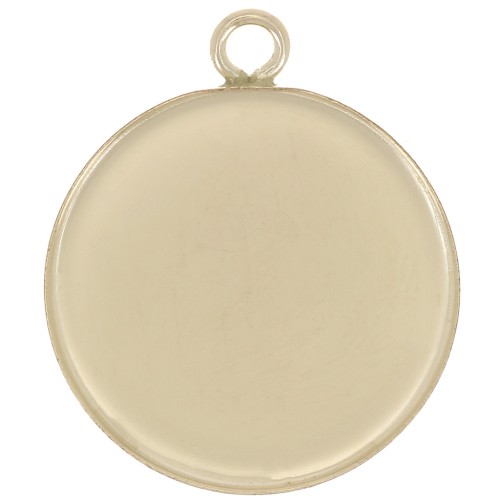 Pendentif rond pour cabochon fond plat 15 mm - Gold filled (or laminé) x1