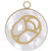 Pendentif rond pour cabochon fond plat 15 mm - Gold filled (or laminé) x1