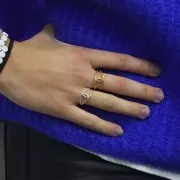 Bague croisée martelée - Taille 50 - Plaqué Or 3 microns x1