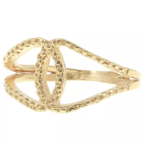 Bague croisée martelée - Taille 56 - Plaqué Or 3 microns x1