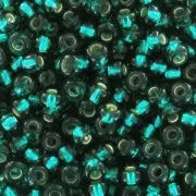 Perles rocailles Preciosa  11/0 2 mm - Emerald Silver Lined x20g