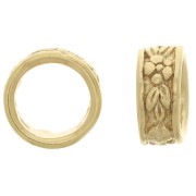 Perle rondelle travaillée 7x3 mm - Plaqué Or 3 microns x1|raw }}