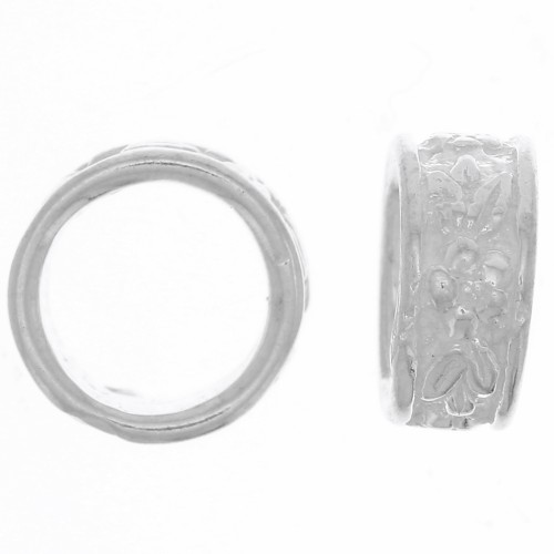 Perle rondelle travaillée 7x3 mm - Argent 925 x1