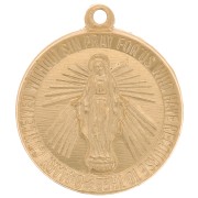 Pendentif rond travaillé 15 mm - motif Vierge - Gold filled (or laminé)  x1|raw }}