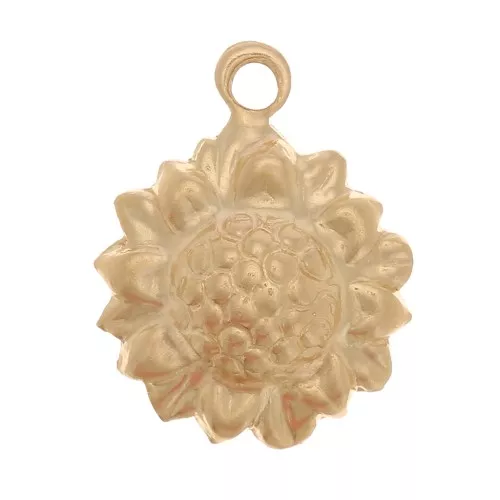 Breloque fleur Tournesol - 9 mm - Gold filled (or laminé) x1
