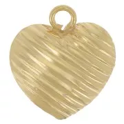Breloque coeur texturé 10x9 mm - Gold filled (or laminé) x1