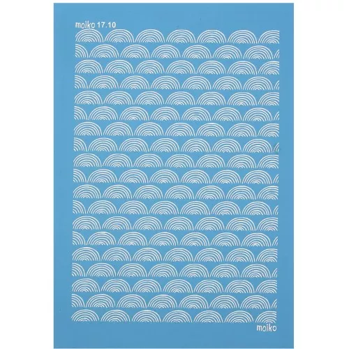 Silk Screen Moiko pour Pâte polymère 74x105 mm - Motif Arc-en-ciel 17.10 x1