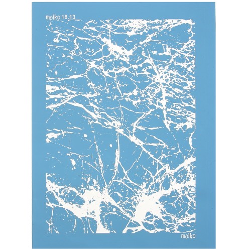 Silk Screen Moiko pour Pâte polymère 74x105 mm - Motif Marbré 18.13 x1