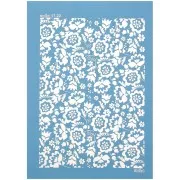 Silk Screen Moiko pour Pâte polymère 74x105 mm - Motif Hellébores 17.22 x1