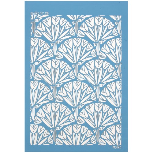 Silk Screen Moiko pour Pâte polymère 74x105 mm - Motif Bouquet de Tulipes 17.28 x1