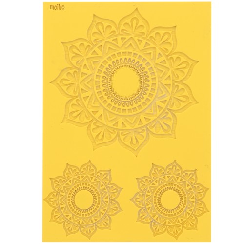 Plaque de texture Moiko pour pâte polymère 97x68 mm - Mandalas x1