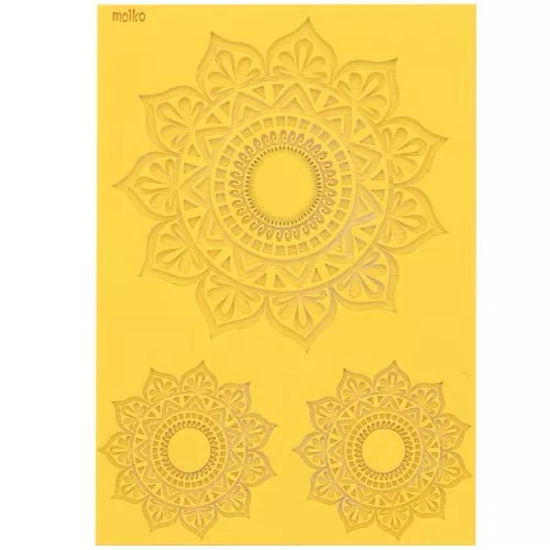 Plaque de texture Moiko pour pâte polymère 97x68 mm - Mandalas x1