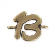 Intercalaire chiffre 13 - 15x21 mm bronze x1