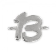 Intercalaire chiffre 13 - 15x21 mm Placage Argent fin vieilli x1