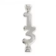 Intercalaire chiffre 13 - 24x7 mm Placage Argent fin vieilli x1