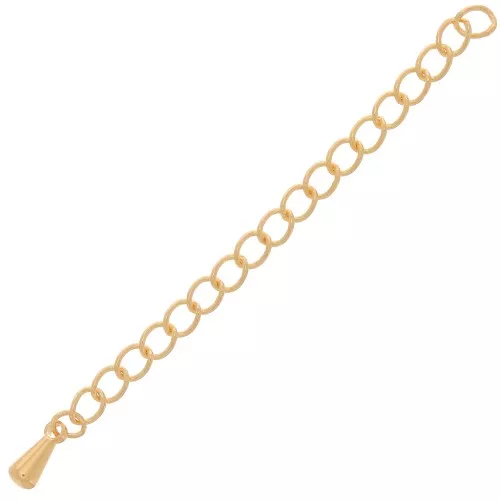 Chainette d'extension goutte - maille Rombo 60 mm - Doré à l'or fin x1