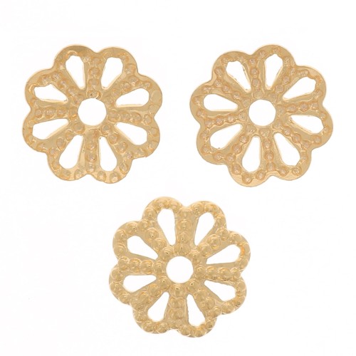 Coupelles filigranées 6 mm - Doré à l'or fin x20