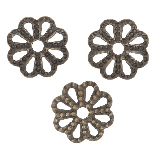 Coupelles filigranées 6 mm - Bronze x20