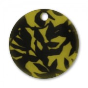 Sequin imprimé 22 mm Noir/Olivine x1|raw }}