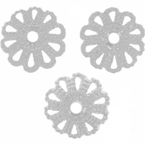 Coupelles filigranées 7 mm - Placage Argent fin x20