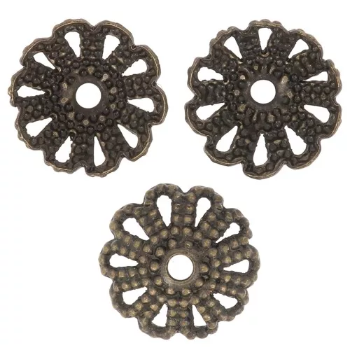 Coupelles filigranées 7 mm - Bronze x20