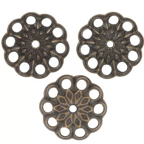Coupelles filigranées travaillées 10 mm - Bronze x20
