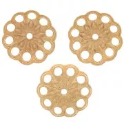 Coupelles filigranées travaillées 10 mm - Doré à l'or fin x20