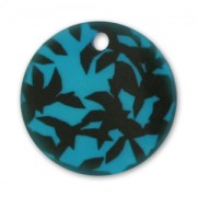 Sequin imprimé 22 mm Noir/Blue x1|raw }}