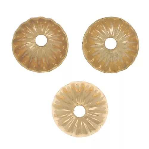 Coupelles striées 5 mm - Doré à l'or fin x20