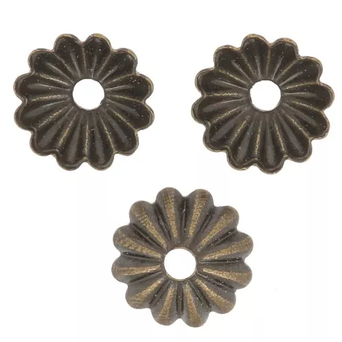 Coupelles striées 6 mm - Bronze x20