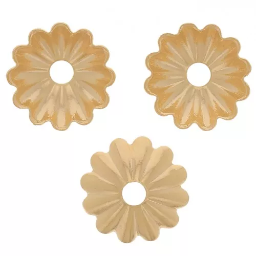 Coupelles striées 6.5 mm - Doré à l'or fin x20