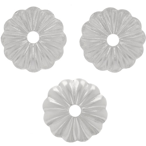 Coupelles striées 8 mm - Placage Argent fin x20