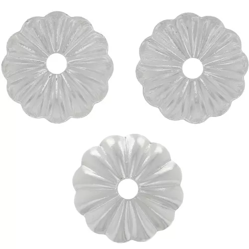 Coupelles striées 8 mm - Placage Argent fin x20