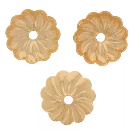 Coupelles striées 7 mm - Doré à l'or fin x20