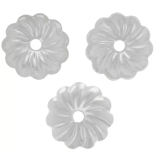 Coupelles striées 7 mm - Placage Argent fin x20
