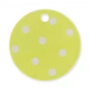 Sequin imprimé 20 mm pois Jaune x1