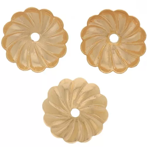 Coupelles striées 9 mm - Doré à l'or fin x20