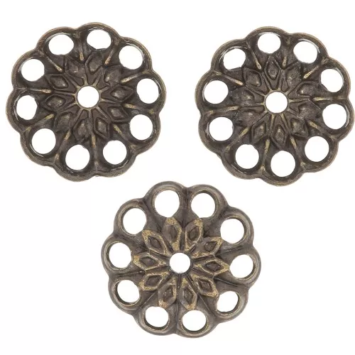 Coupelles filigranées travaillées 8 mm - Bronze x20