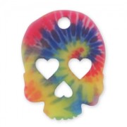 Pendentif Tête de mort 38 mm tie and dye Multicolore Mat x1|raw }}