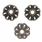 Coupelles filigranées 6 mm - effet fleur - Bronze x20