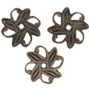 Coupelles fleurs travaillées 10 mm - Bronze x20