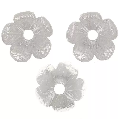 Coupelles fleurs travaillées 9 mm - Placage Argent fin x20