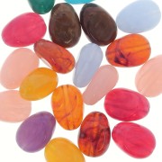 Assortiment perles plates irrégulières 18x13 mm acrylique - Multicolore Marbré x20