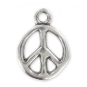 Breloque irrégulière peace 18 mm Placage Argent fin vieilli x1|raw }}