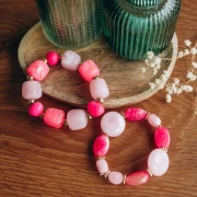 Perles plates rondes acrylique 22 mm Bordeaux Marbré x6